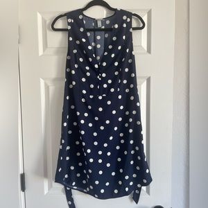 Blue with white polka dot dress